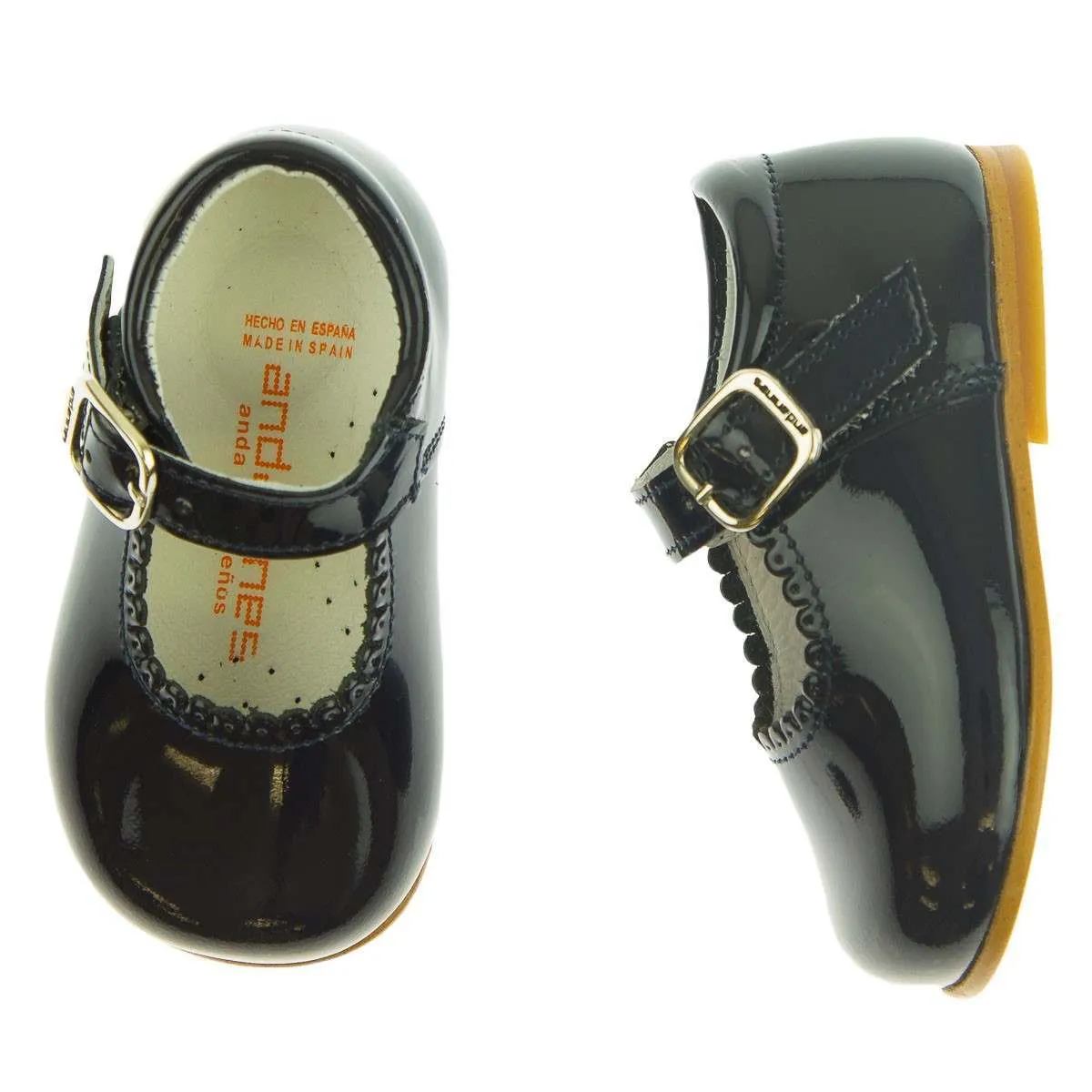 Andanines Girls Patent Leather Mary Jane Shoes